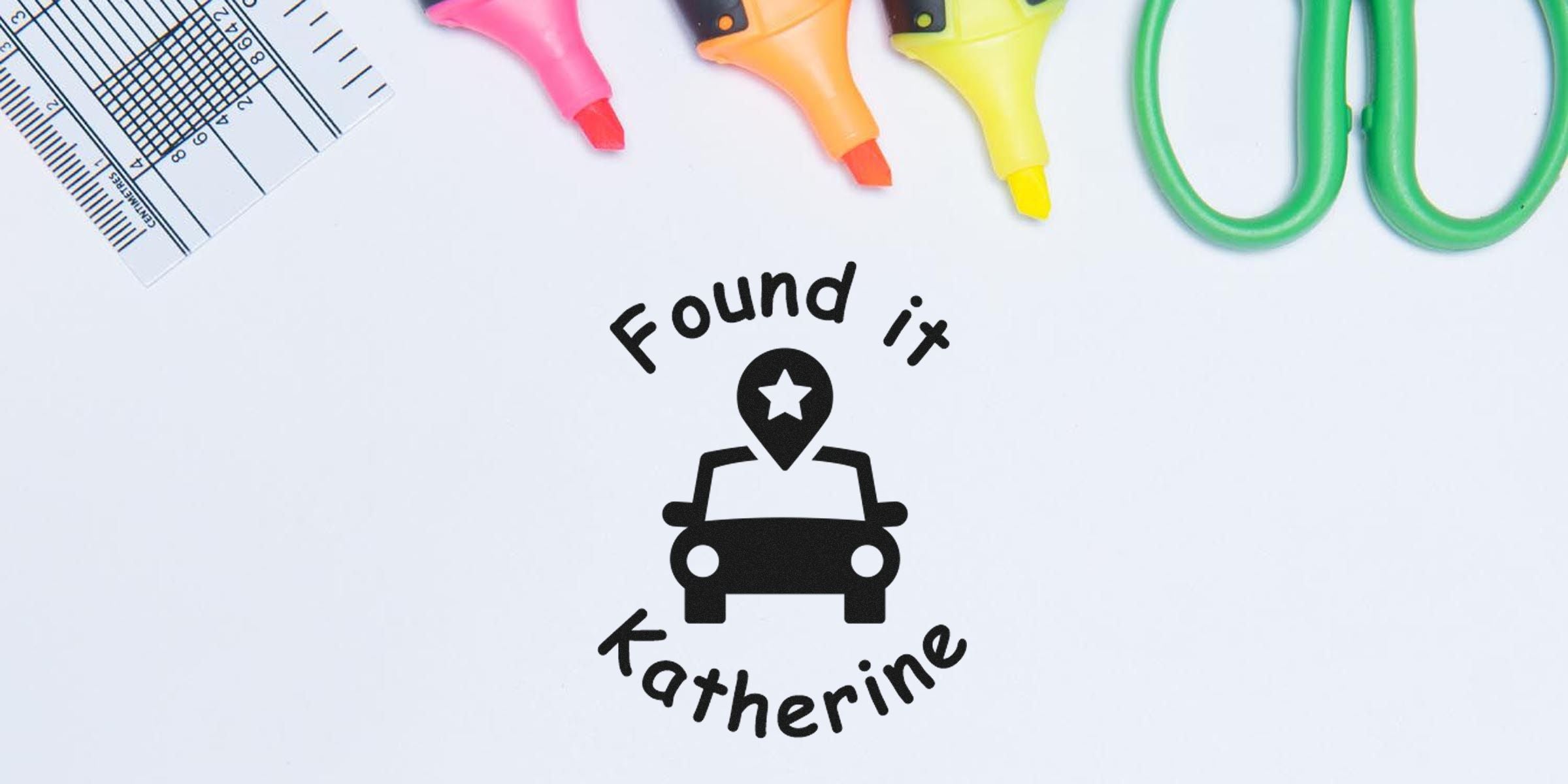 Found it Katherine with a car icon and a location pin/star graphic.