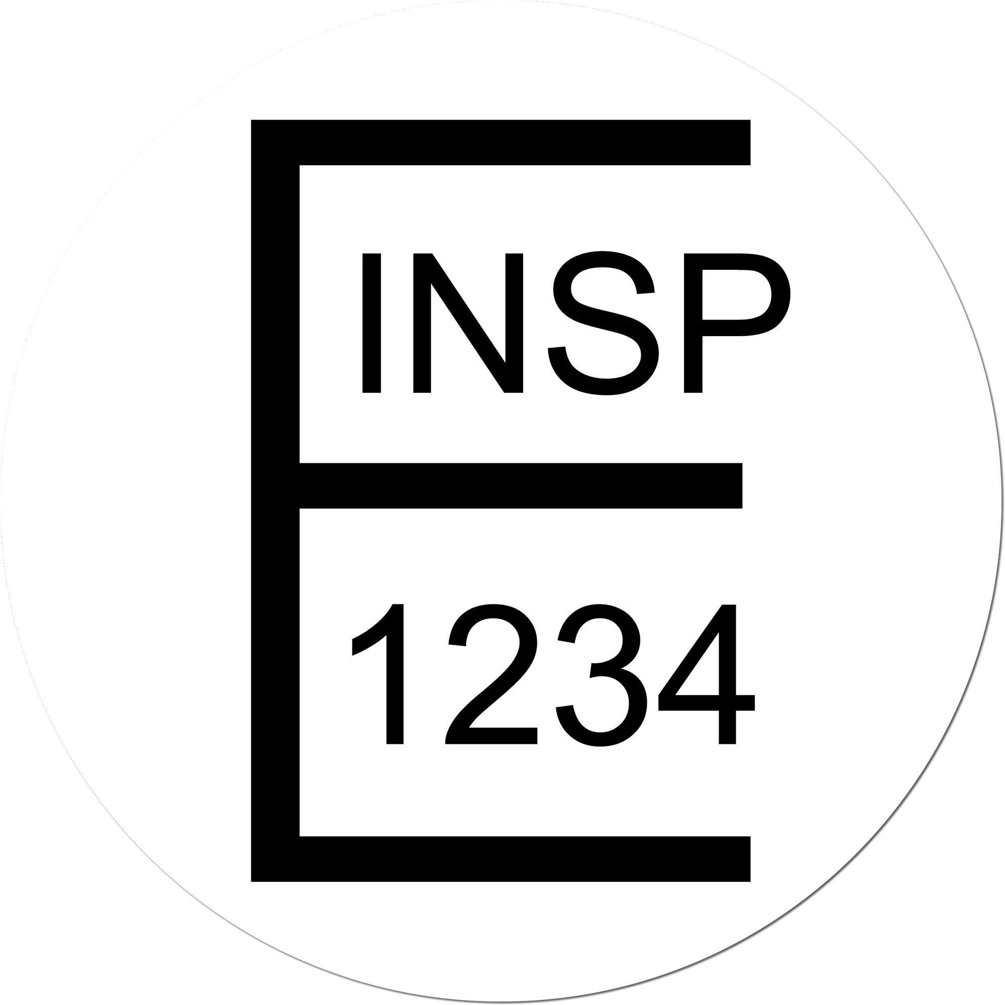 Black INSP 1234 seal stamp logo in bold square frame on white background