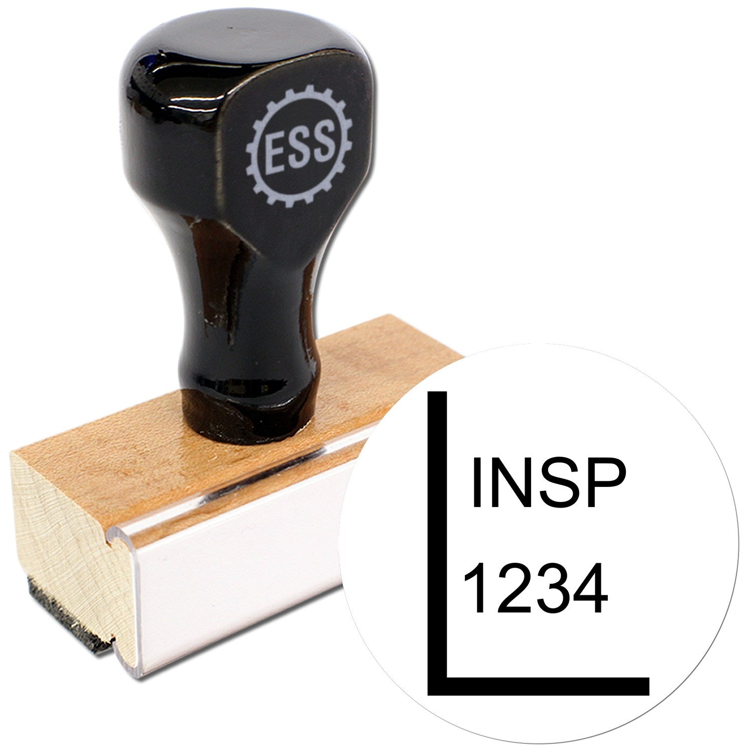Standard Size Wood Handle Lead Inspection Rubber Stamp 3/4 Diameter - Engineer Seal Stamps