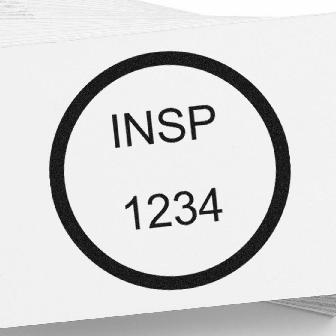 Standard Size Wood Handle Circle Inspection Rubber Stamp 3/4 Diameter - Engineer Seal Stamps