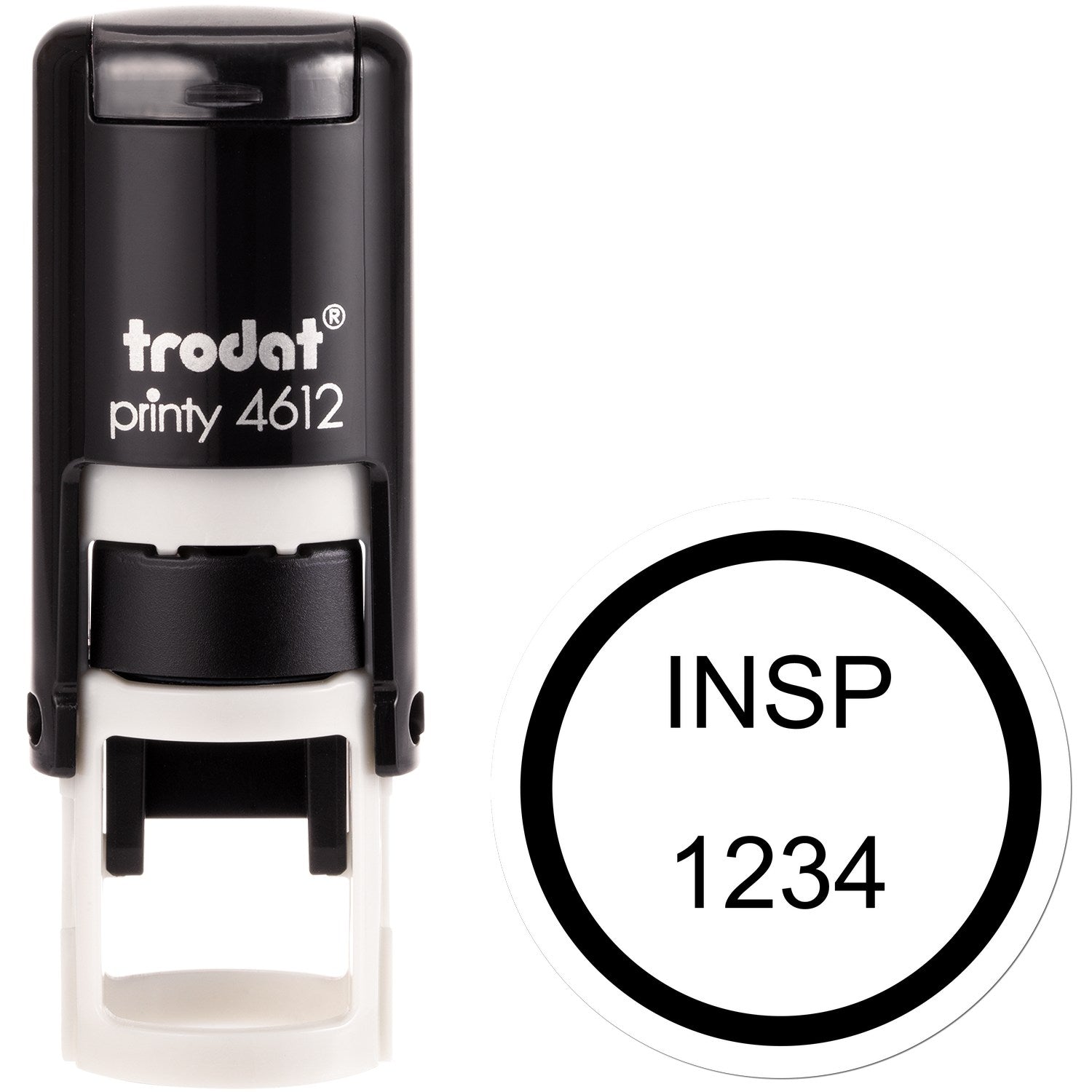 Extra Small Self-Inking Circle Inspection Stamp 1/2 Diameter - Engineer Seal Stamps