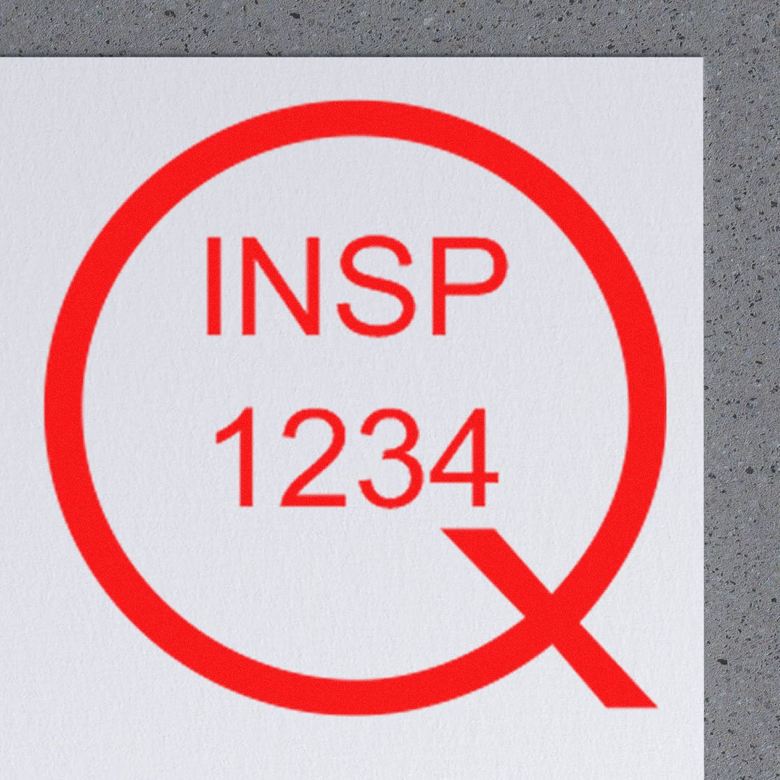 Extra Small Self-Inking Q Inspected Stamp 1/2 Diameter - Engineer Seal Stamps