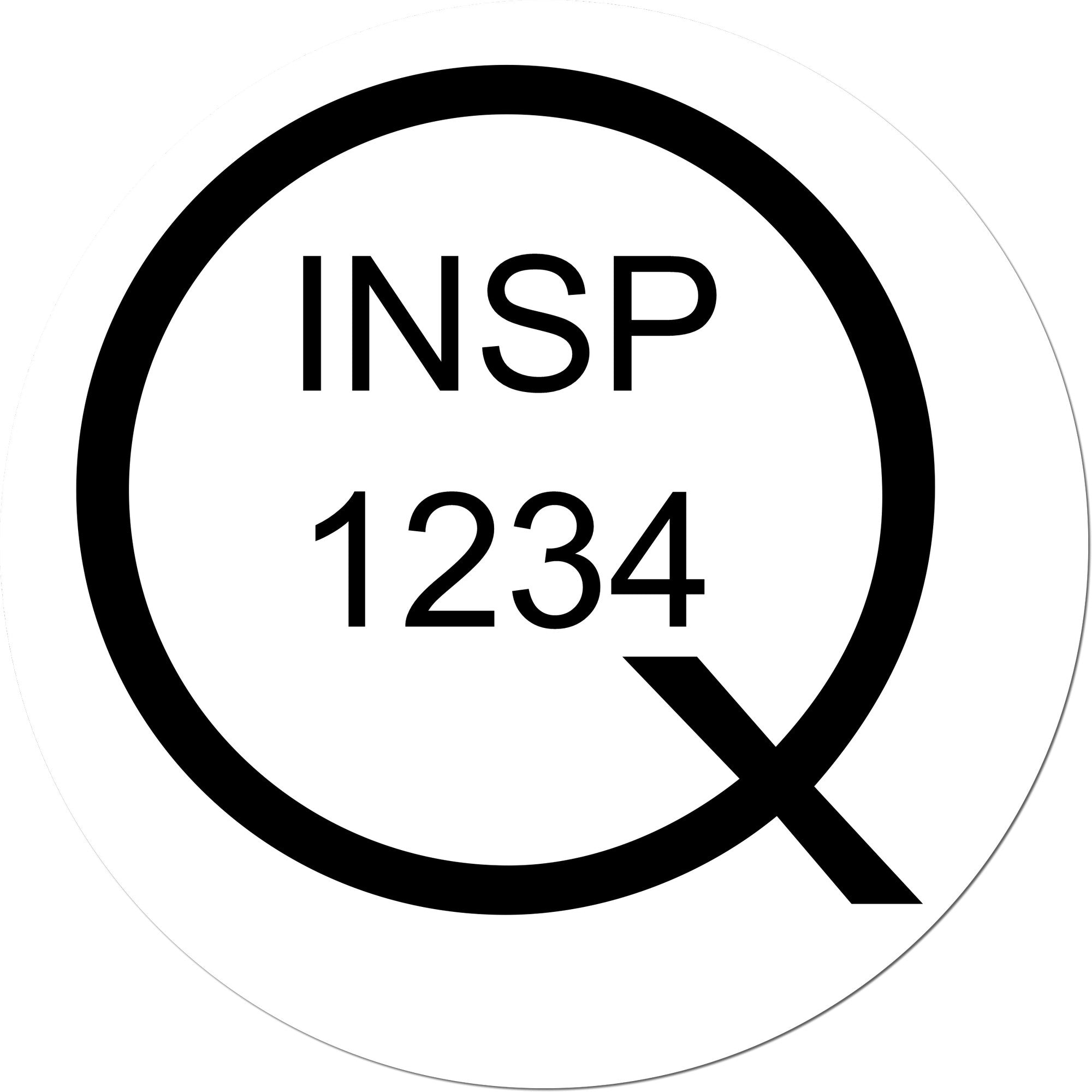 Large Size Wood Handle Q Inspected Rubber Stamp 1 Inch Diameter - Engineer Seal Stamps