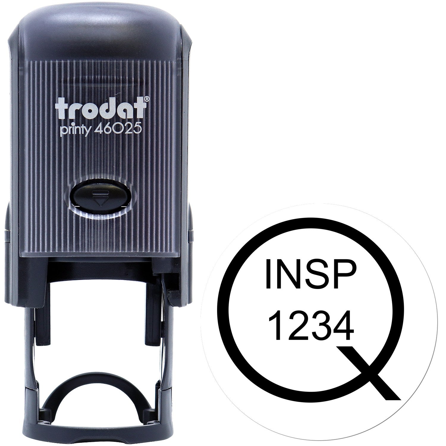 Large Self-Inking Q Inspected Self-Inking Stamp 1 Inch Diameter - Engineer Seal Stamps