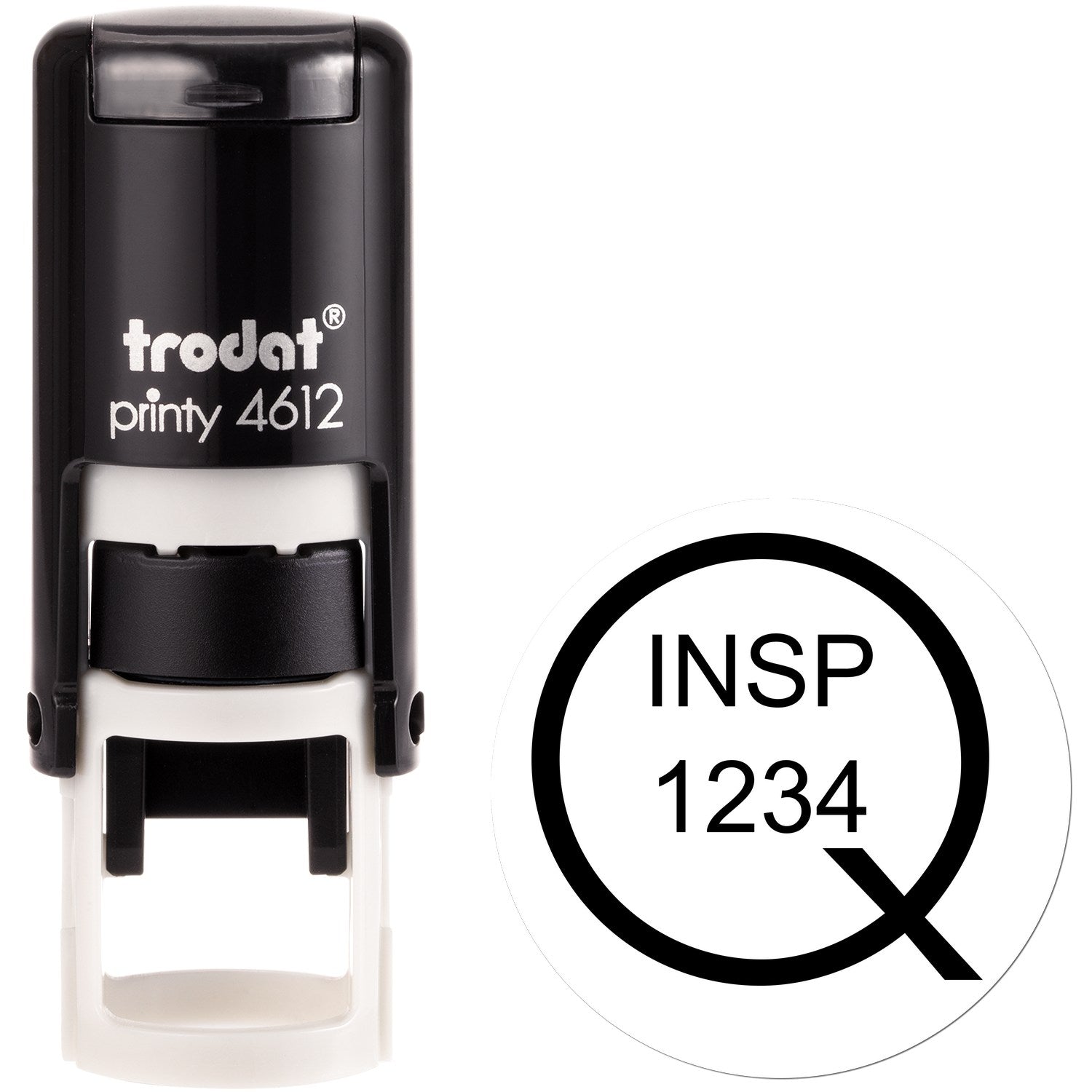 Extra Small Self-Inking Q Inspected Stamp 1/2 Diameter - Engineer Seal Stamps