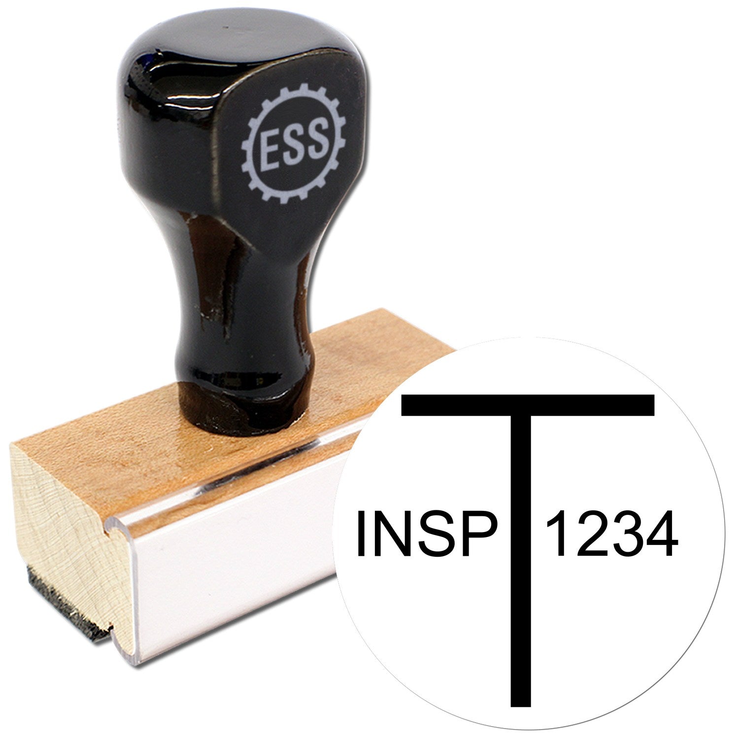 Standard Size Wood Handle T Tested Rubber Stamp 3/4 Diameter - Engineer Seal Stamps