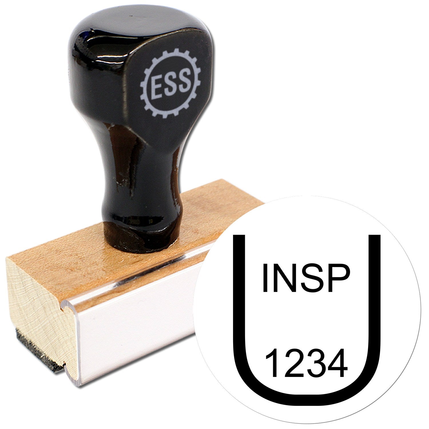 Standard Size Wood Handle Uniform Inspection Rubber Stamp 3/4 Diameter - Engineer Seal Stamps