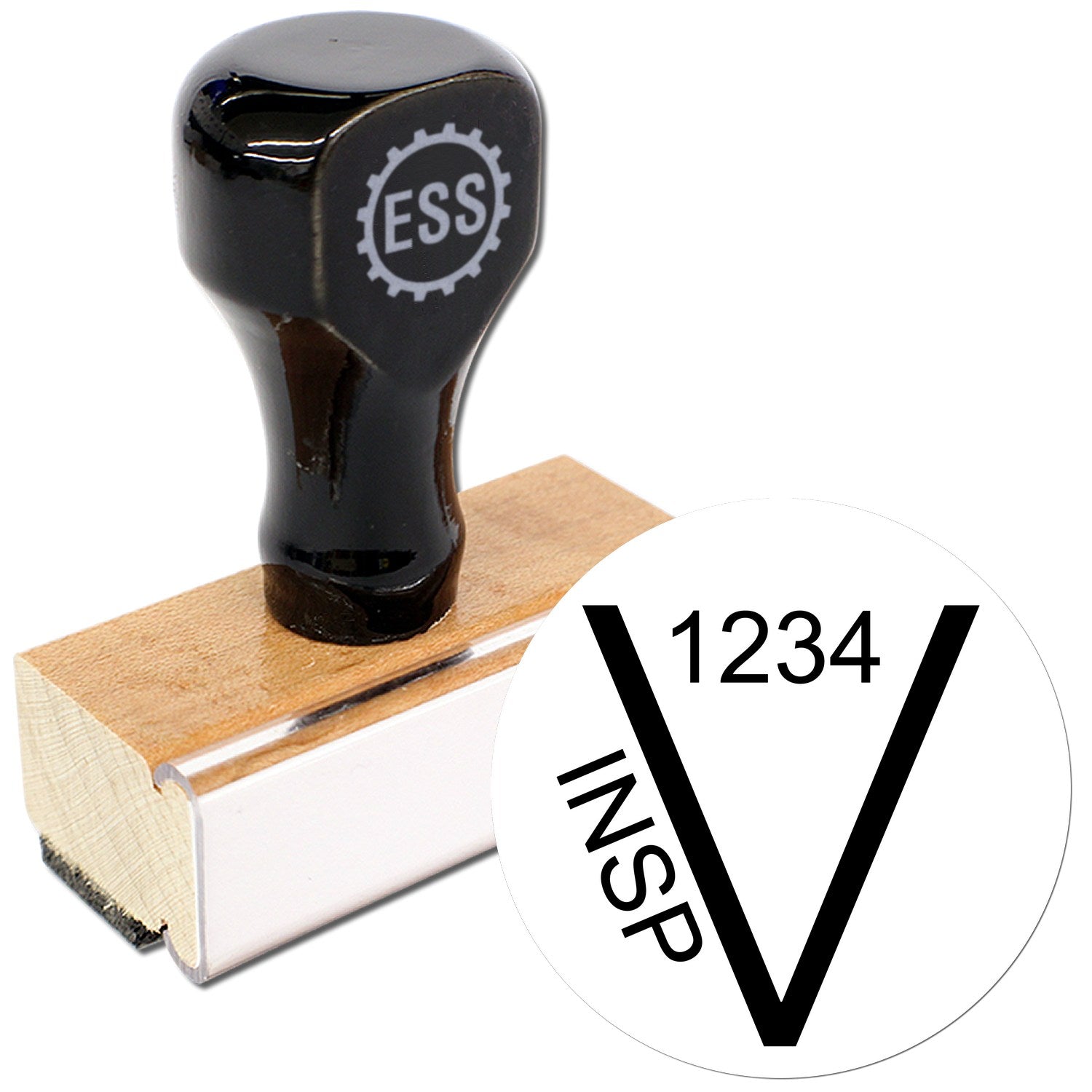 Standard Size Wood Handle Verified Inspection Rubber Stamp 3/4 Diameter - Engineer Seal Stamps