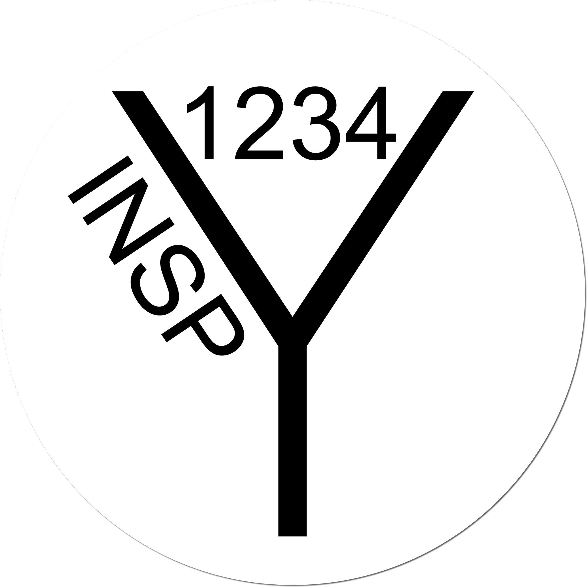 Large Size Wood Handle Y Inspection Seal Rubber Stamp 1 Inch Diameter - Engineer Seal Stamps