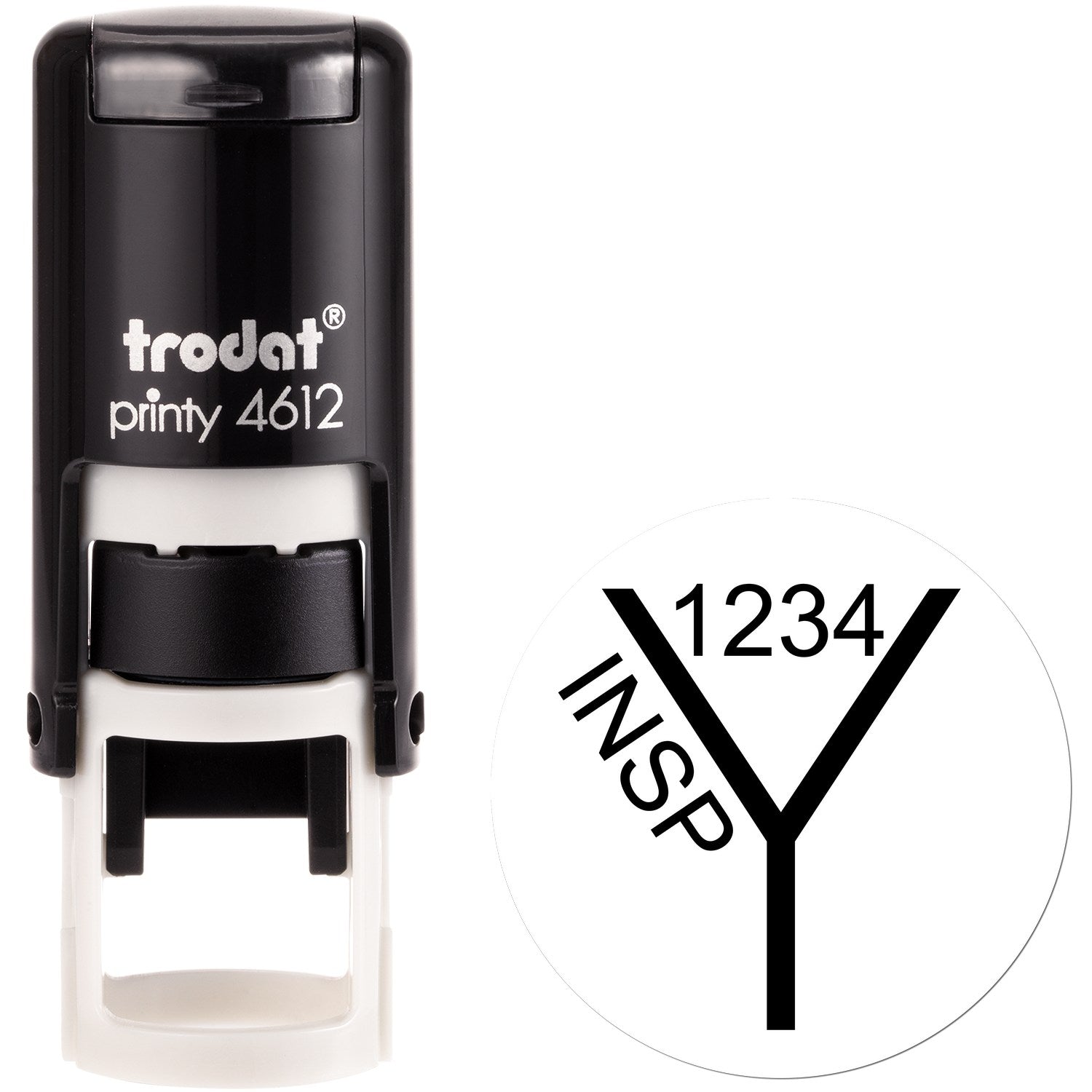 Extra Small Self-Inking Y Inspection Seal Stamp 1/2 Diameter - Engineer Seal Stamps