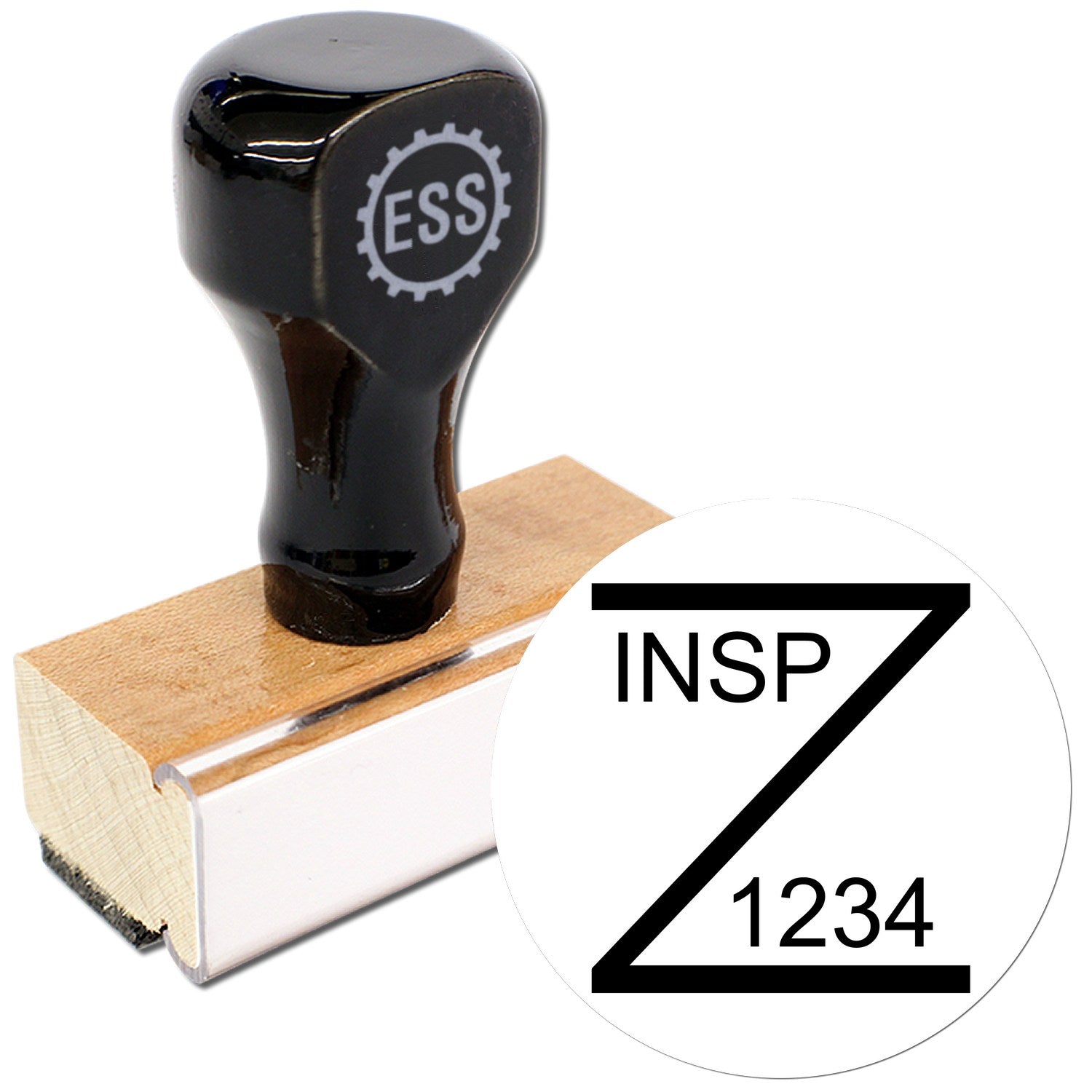 Extra Small Wood Handle Z Marked Inspection Rubber Stamp 1/2 Diameter - Engineer Seal Stamps