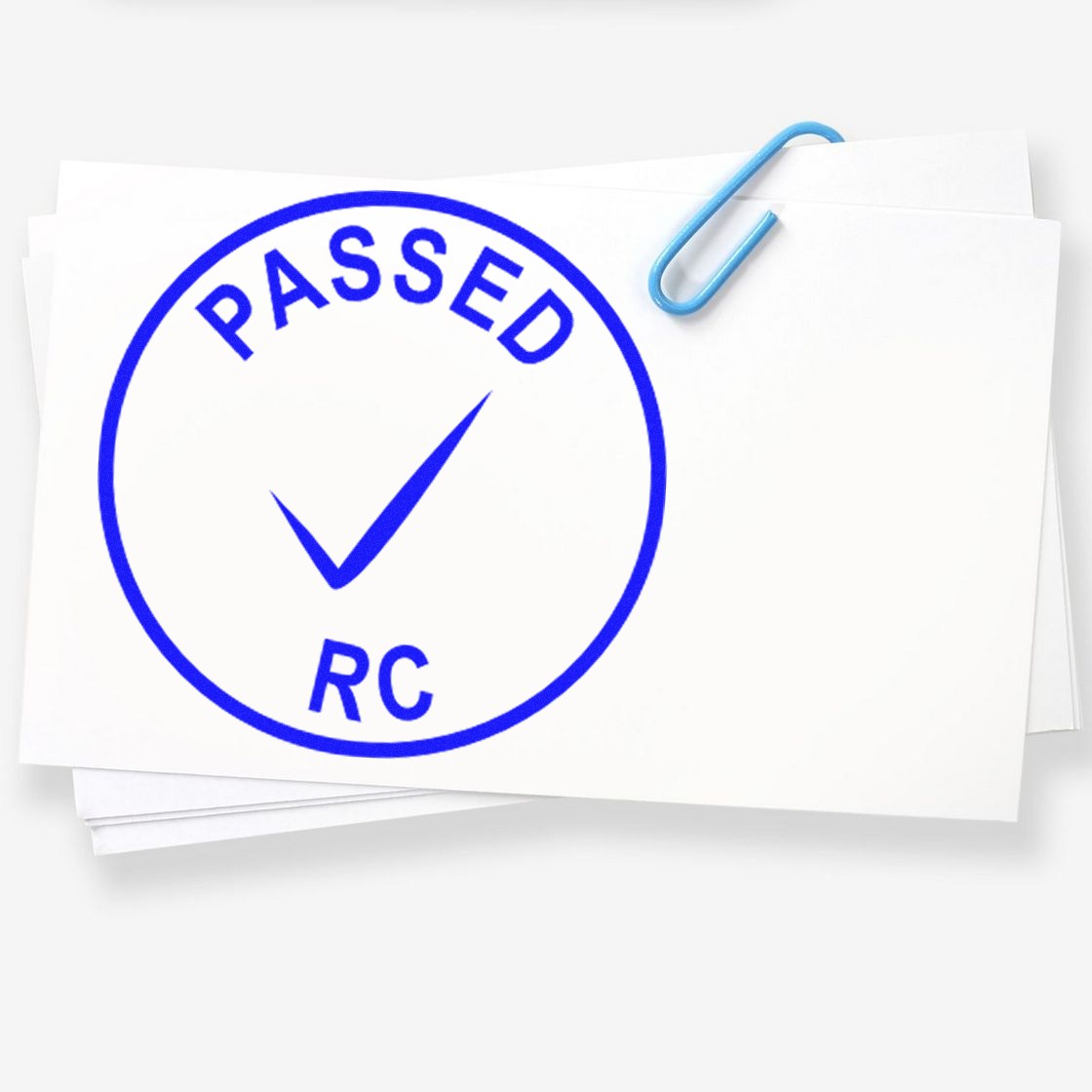 Extra Small Self-Inking Passed Inspection Checkmark Stamp 1/2 Diameter - Engineer Seal Stamps