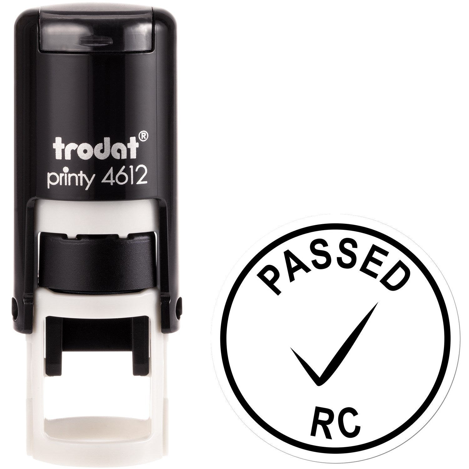 Extra Small Self-Inking Passed Inspection Checkmark Stamp 1/2 Diameter - Engineer Seal Stamps