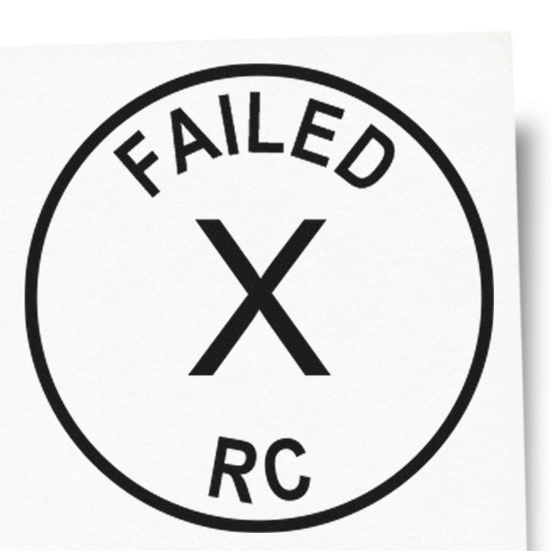 Large Self-Inking Failed RC Inspection Self-Inking Stamp 1 Inch Diameter - Engineer Seal Stamps