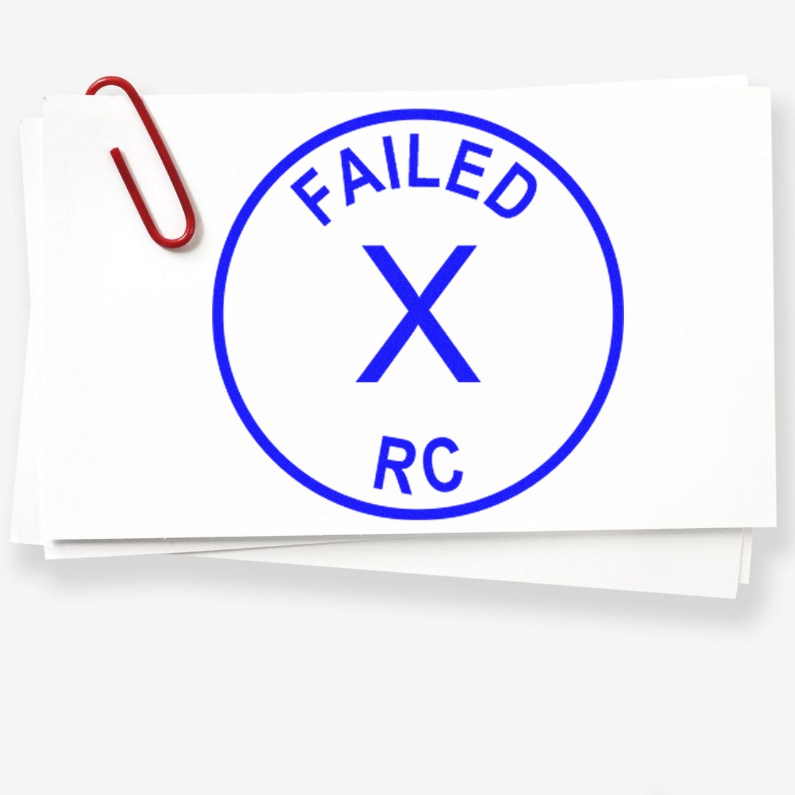 Extra Small Wood Handle Failed RC Inspection Rubber Stamp 1/2 Diameter - Engineer Seal Stamps