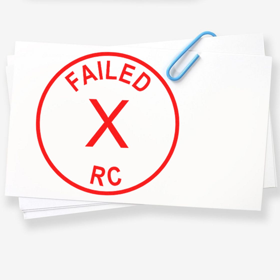 Extra Small Wood Handle Failed RC Inspection Rubber Stamp 1/2 Diameter - Engineer Seal Stamps