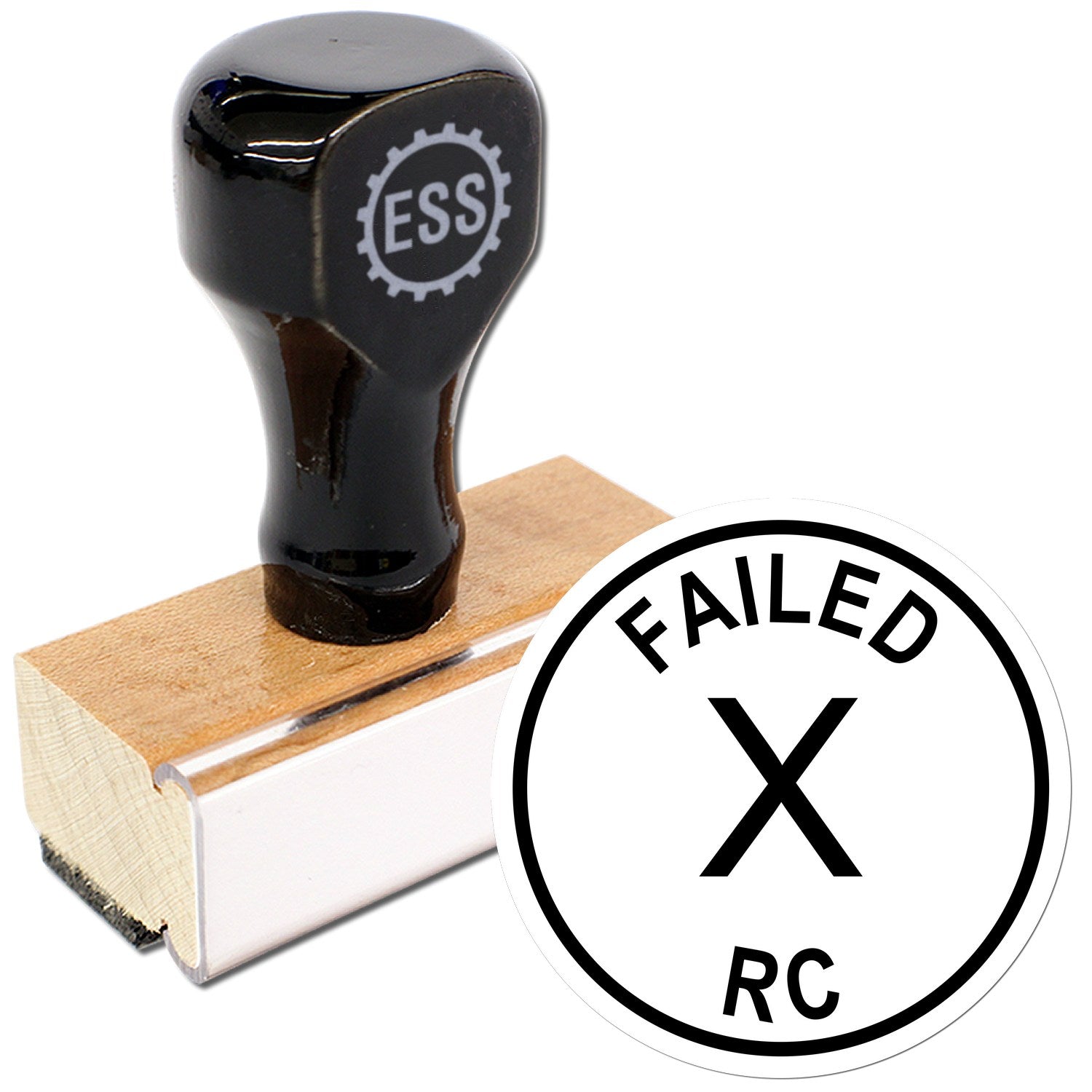 Standard Size Wood Handle Failed RC Inspection Rubber Stamp 3/4 Diameter - Engineer Seal Stamps