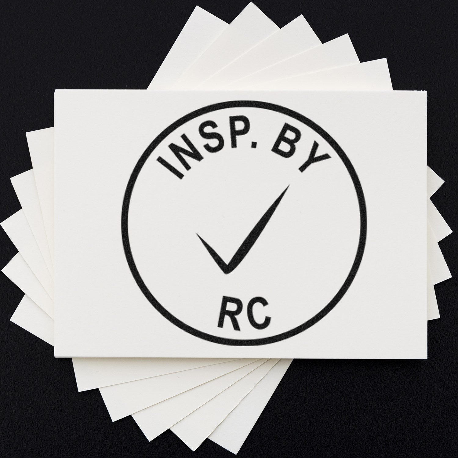 Standard Size Wood Handle Inspection Approved Checkmark Rubber Stamp 3/4 Diameter - Engineer Seal Stamps
