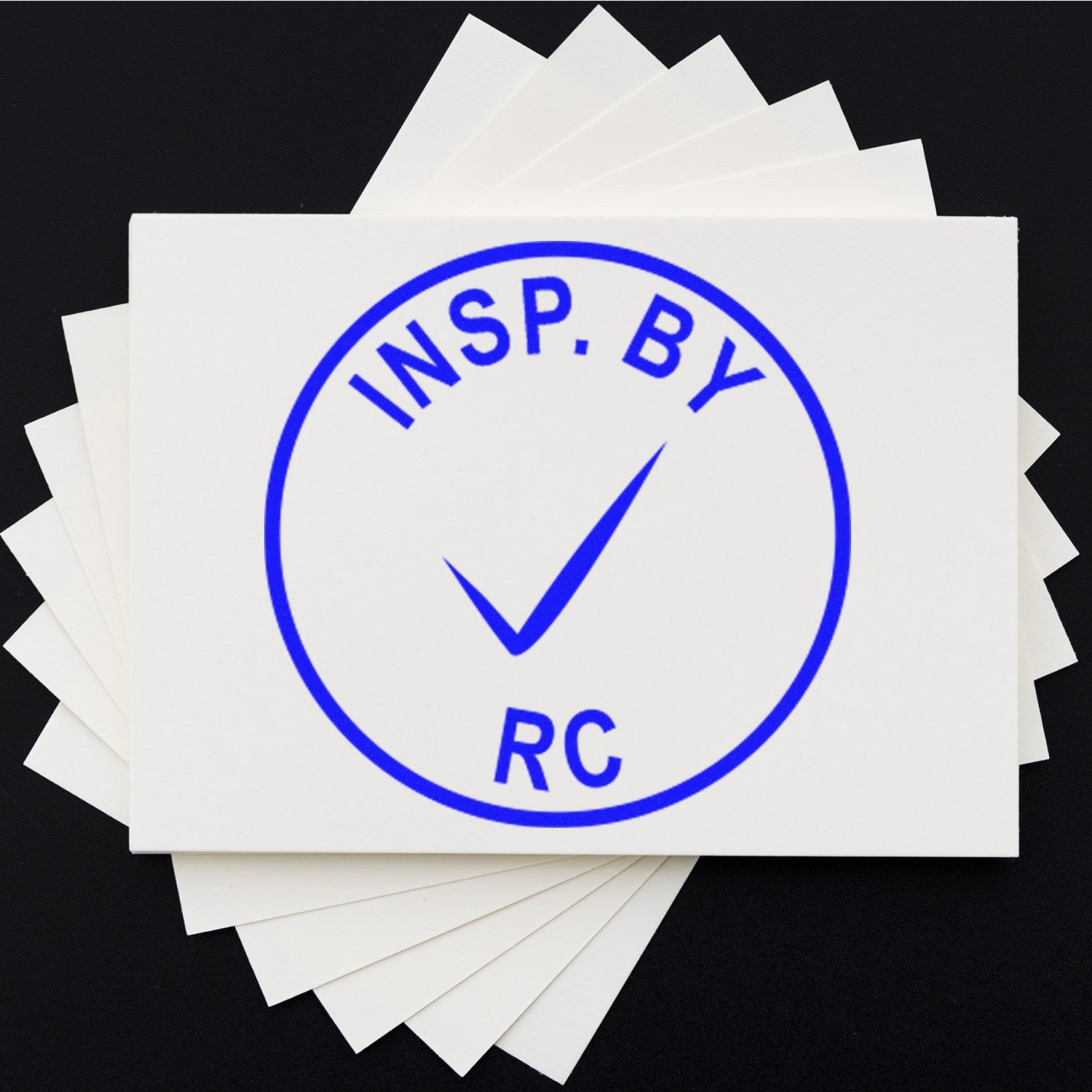 Extra Small Self-Inking Inspection Approved Checkmark Stamp 1/2 Diameter - Engineer Seal Stamps