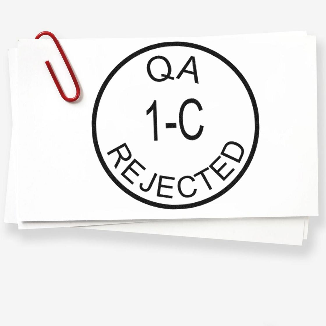 Large Self-Inking QA Inspection Rejected Self-Inking Stamp 1 Inch Diameter - Engineer Seal Stamps