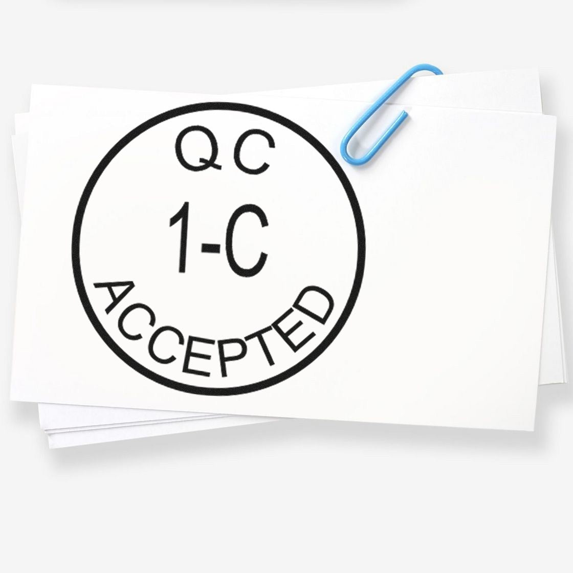 Extra Small Self-Inking QC Inspection Accepted Stamp 1/2 Diameter - Engineer Seal Stamps