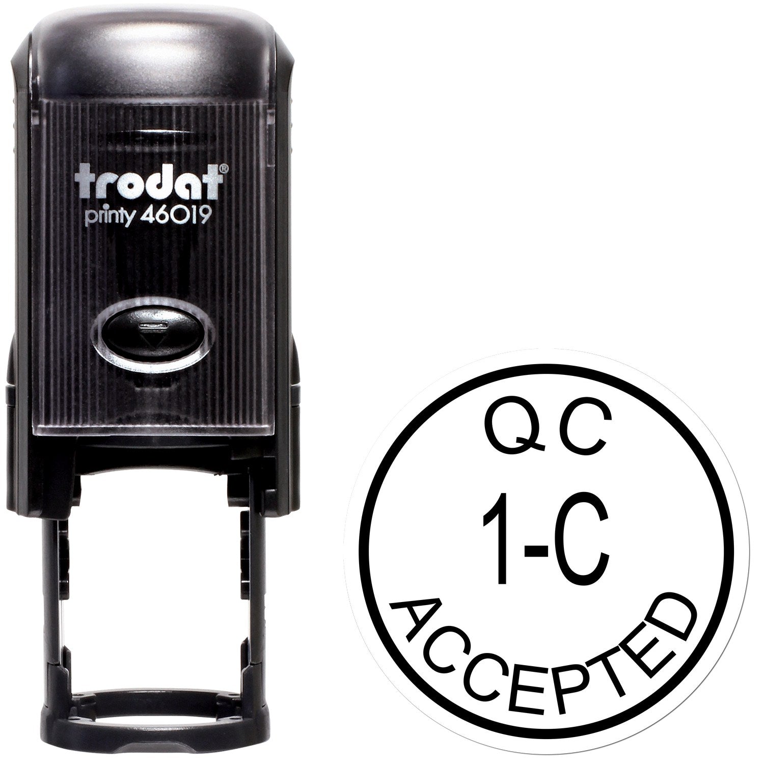 Standard Size Self-Inking QC Inspection Accepted Stamp 3/4 Diameter - Engineer Seal Stamps