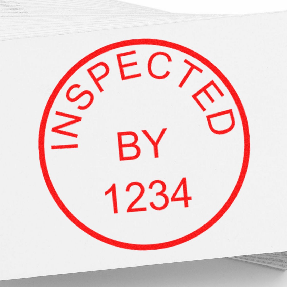 Large Size Wood Handle Inspected By Round Rubber Stamp 1 Inch Diameter - Engineer Seal Stamps