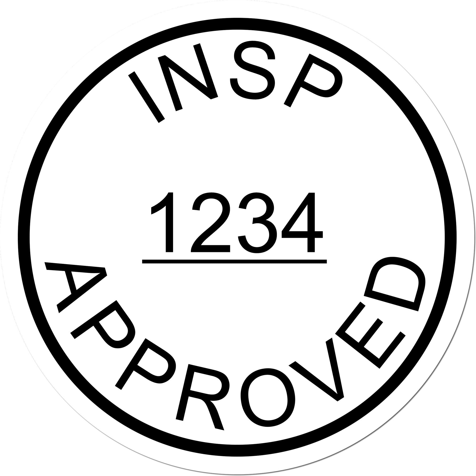 Large Size Wood Handle Inspected By Approved Round Rubber Stamp 1 Inch Diameter - Engineer Seal Stamps