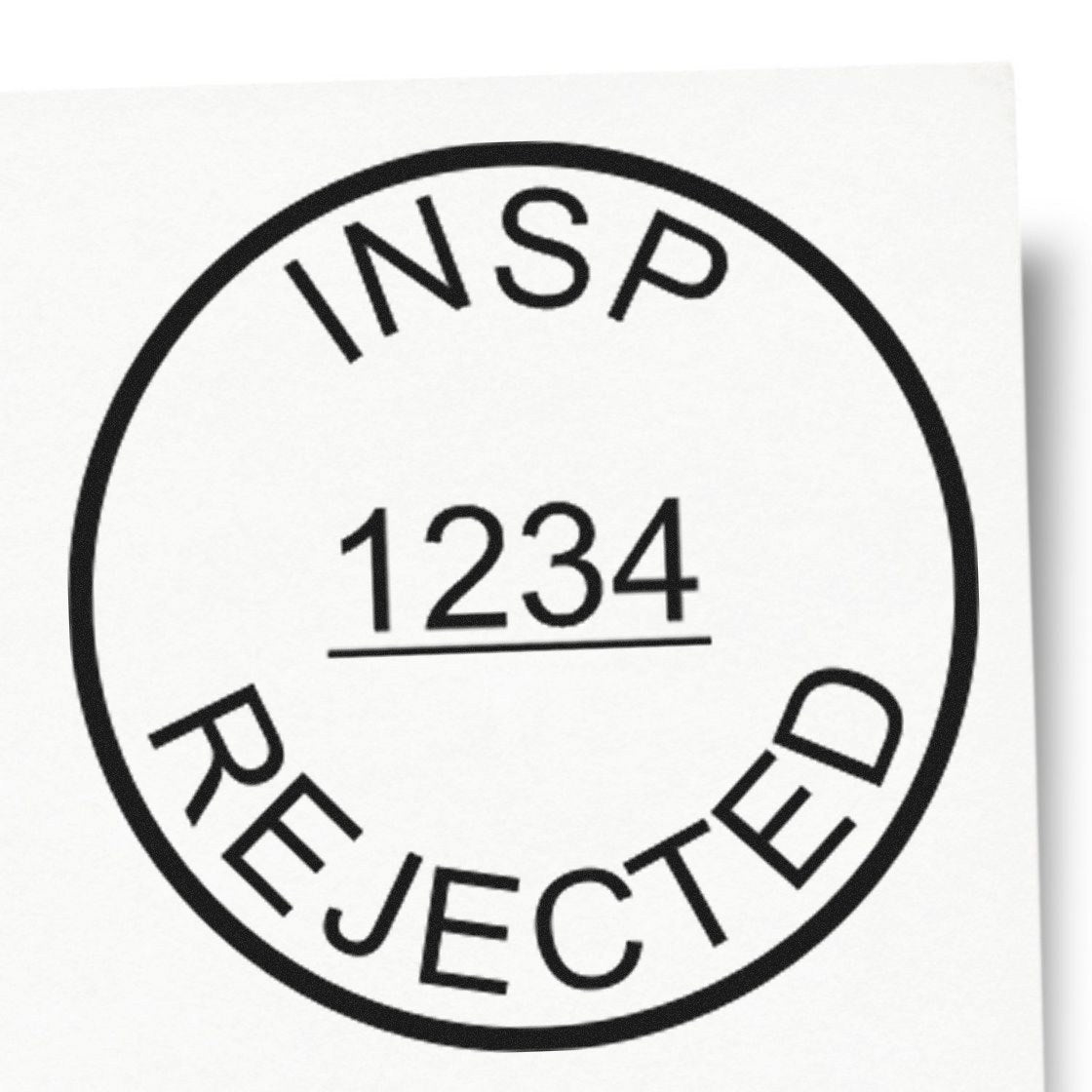 Standard Size Wood Handle Inspected Rejected Round Rubber Stamp 3/4 Diameter - Engineer Seal Stamps