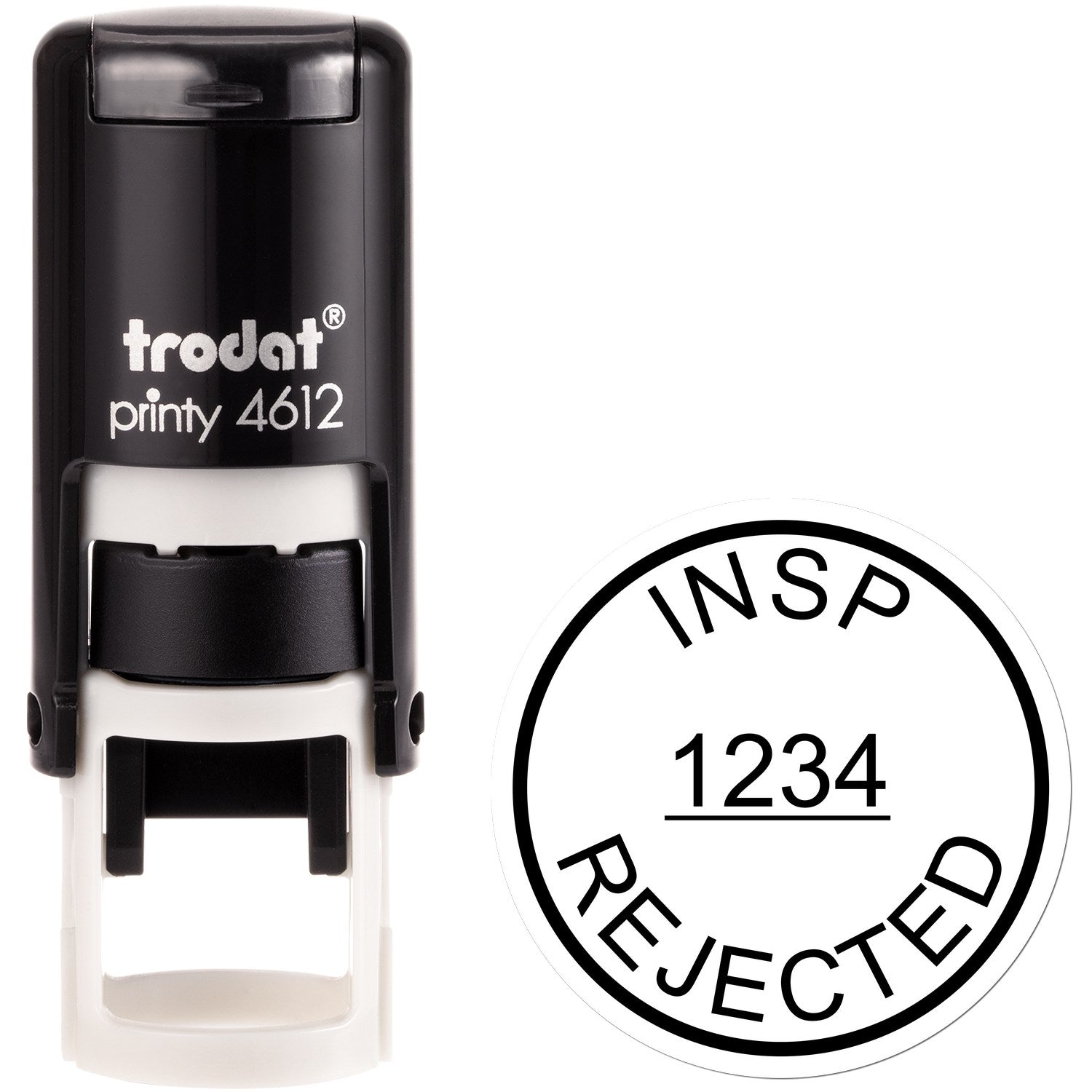 Extra Small Self-Inking Inspected Rejected Round Stamp 1/2 Diameter - Engineer Seal Stamps