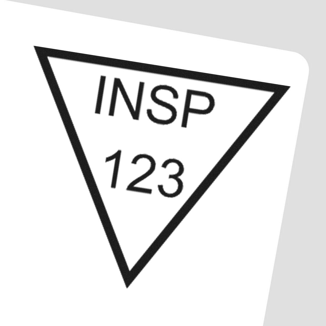 Standard Size Wood Handle Triangle Inspection Rubber Stamp 3/4 Diameter - Engineer Seal Stamps