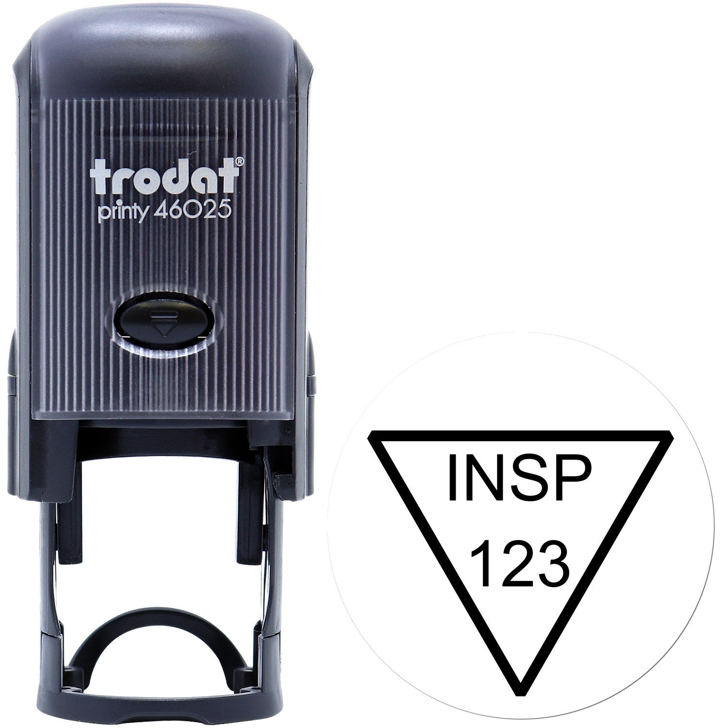 Large Self-Inking Triangle Inspection Self-Inking Stamp 1 Inch Diameter - Engineer Seal Stamps