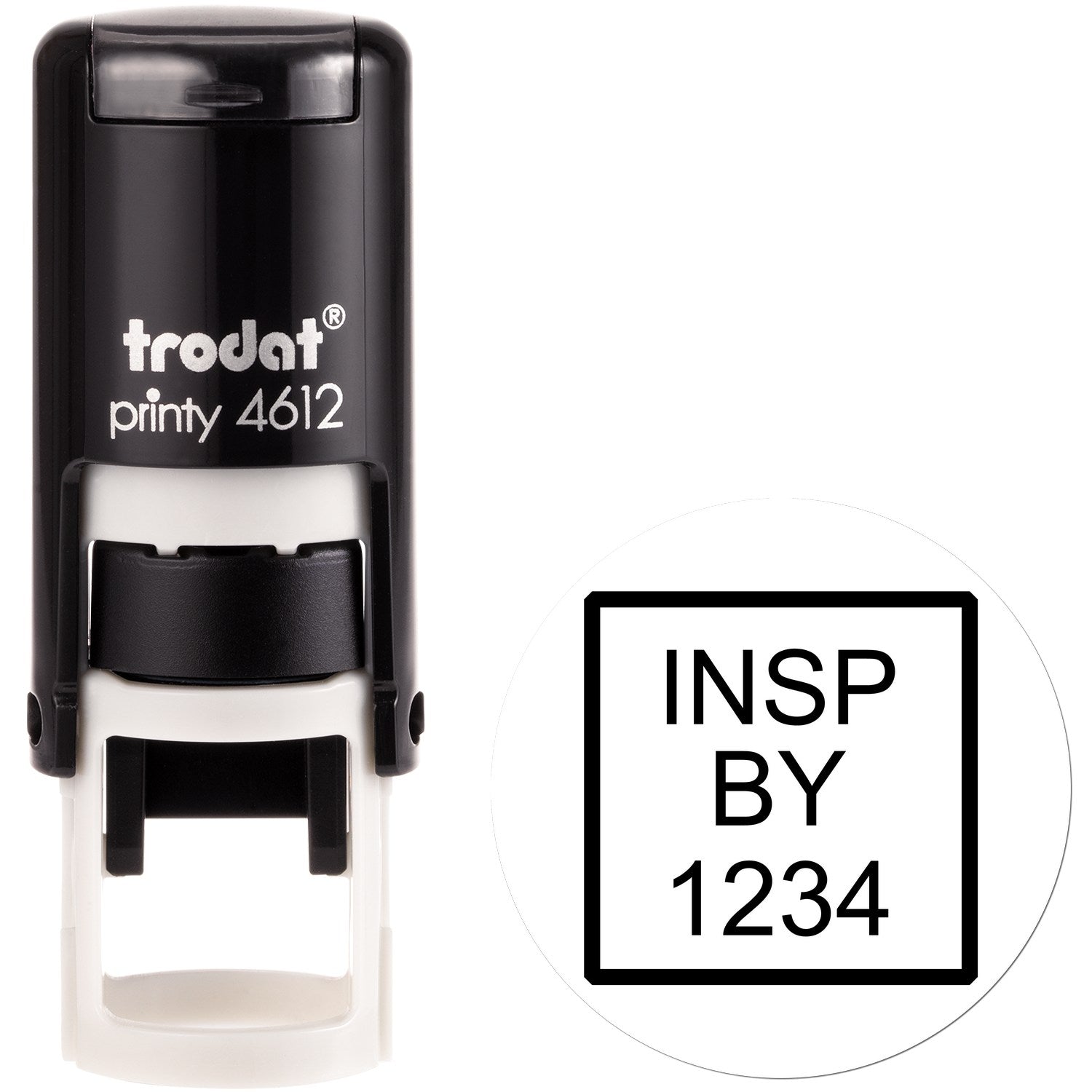 Extra Small Self-Inking Square Inspection Stamp 1/2 Diameter - Engineer Seal Stamps