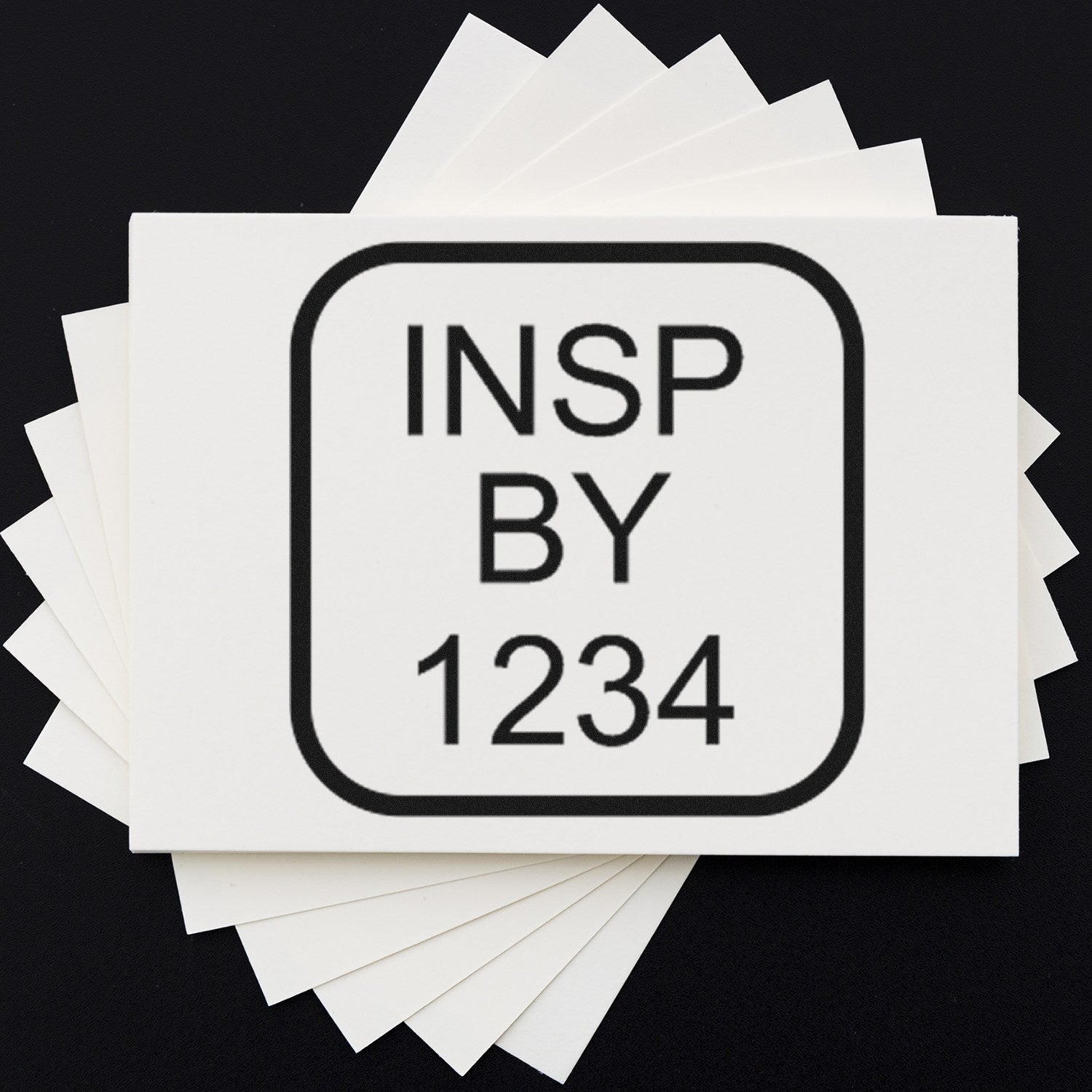 Large Self-Inking Rounded Square Inspection Self-Inking Stamp 1 Inch Diameter - Engineer Seal Stamps