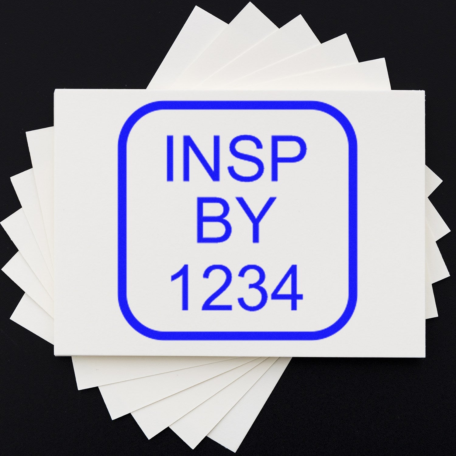 Extra Small Self-Inking Rounded Square Inspection Stamp 1/2 Diameter - Engineer Seal Stamps