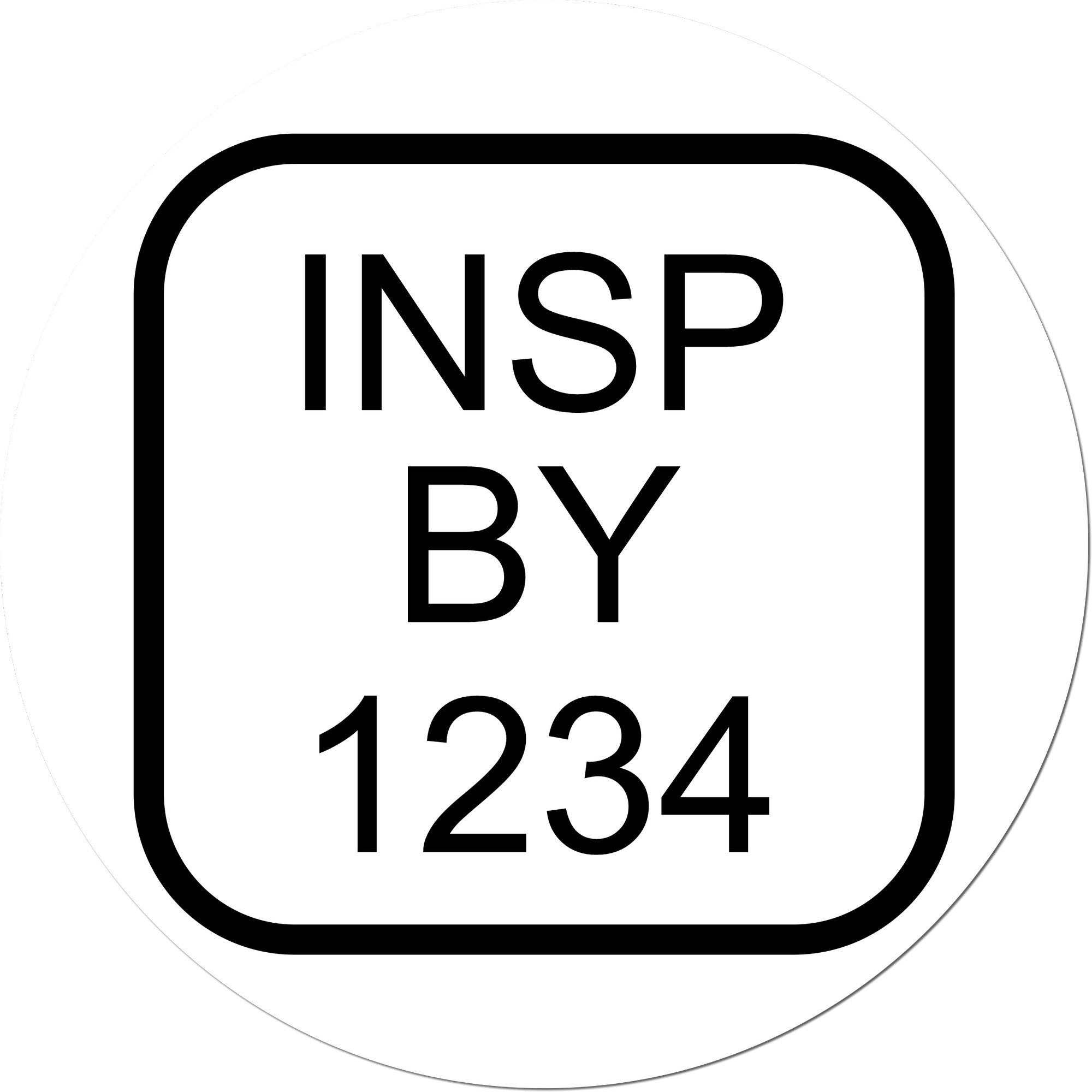 Extra Small Wood Handle Rounded Square Inspection Rubber Stamp 1/2 Diameter - Engineer Seal Stamps