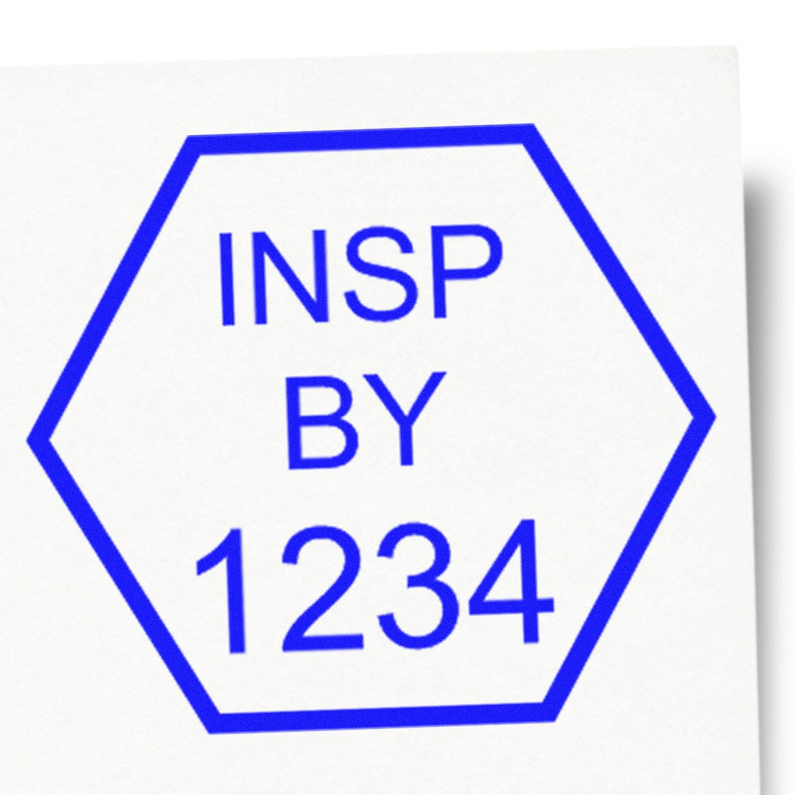Extra Small Self-Inking Hexagonal Inspection Stamp 1/2 Diameter - Engineer Seal Stamps
