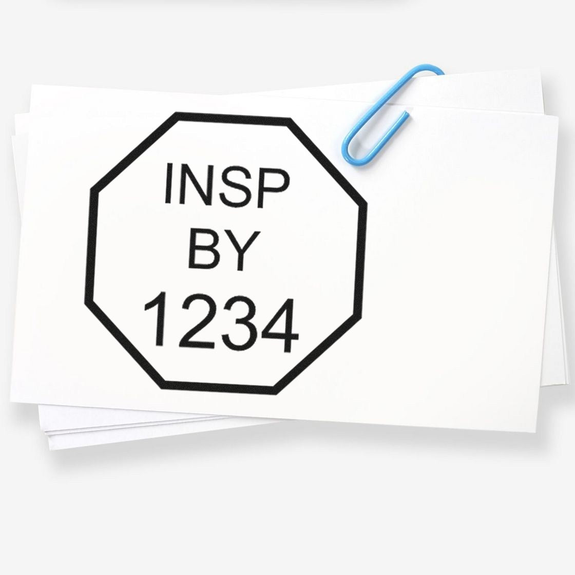 Standard Size Wood Handle Octagon Inspection Rubber Stamp 3/4 Diameter - Engineer Seal Stamps