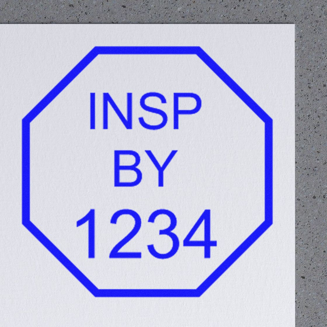 Large Self-Inking Octagon Inspection Self-Inking Stamp 1 Inch Diameter - Engineer Seal Stamps