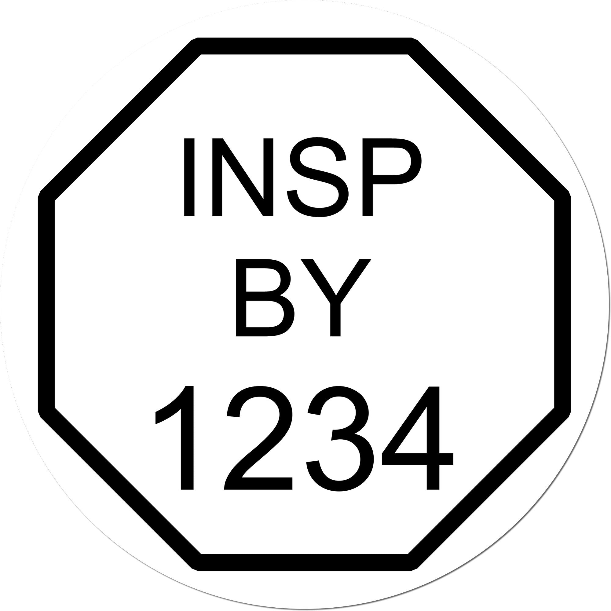 Large Size Wood Handle Octagon Inspection Rubber Stamp 1 Inch Diameter - Engineer Seal Stamps