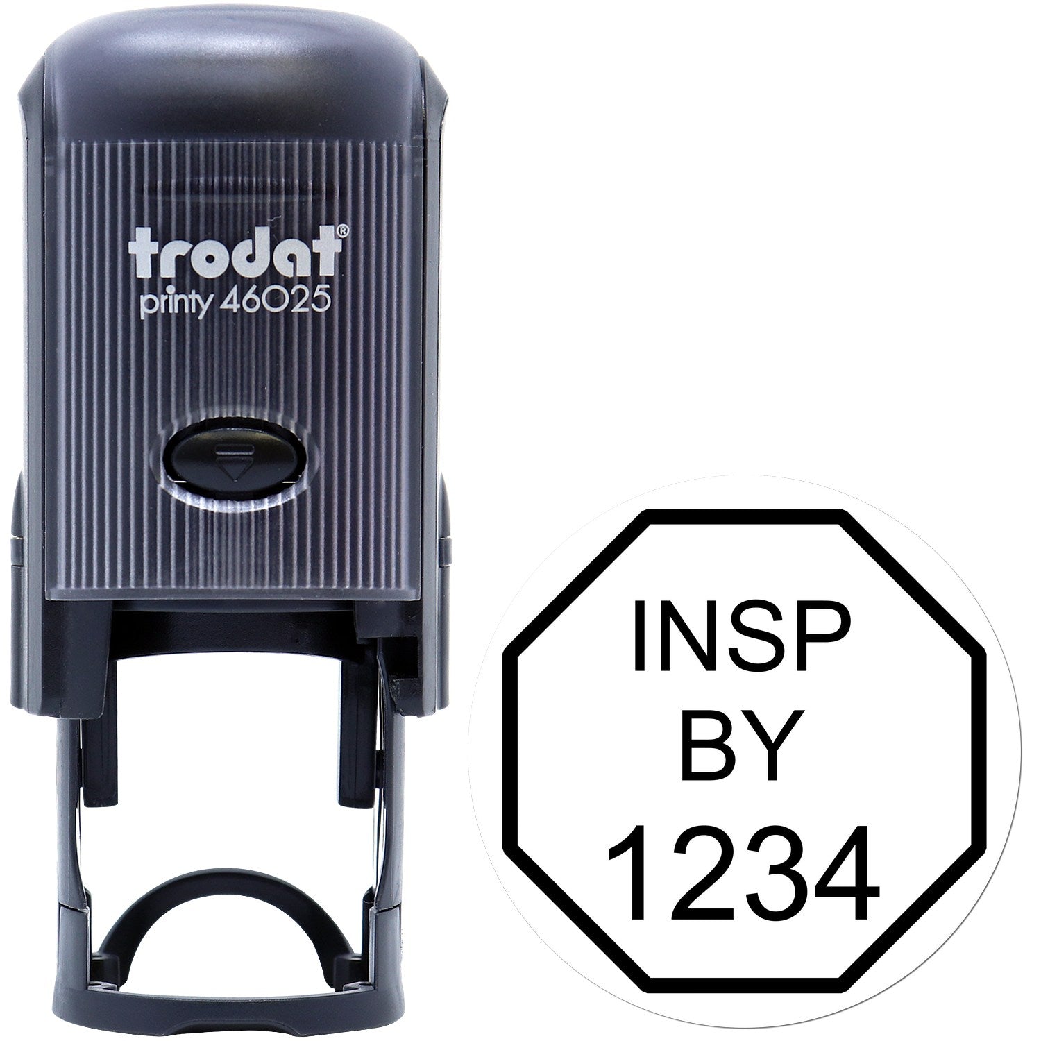 Large Self-Inking Octagon Inspection Self-Inking Stamp 1 Inch Diameter - Engineer Seal Stamps