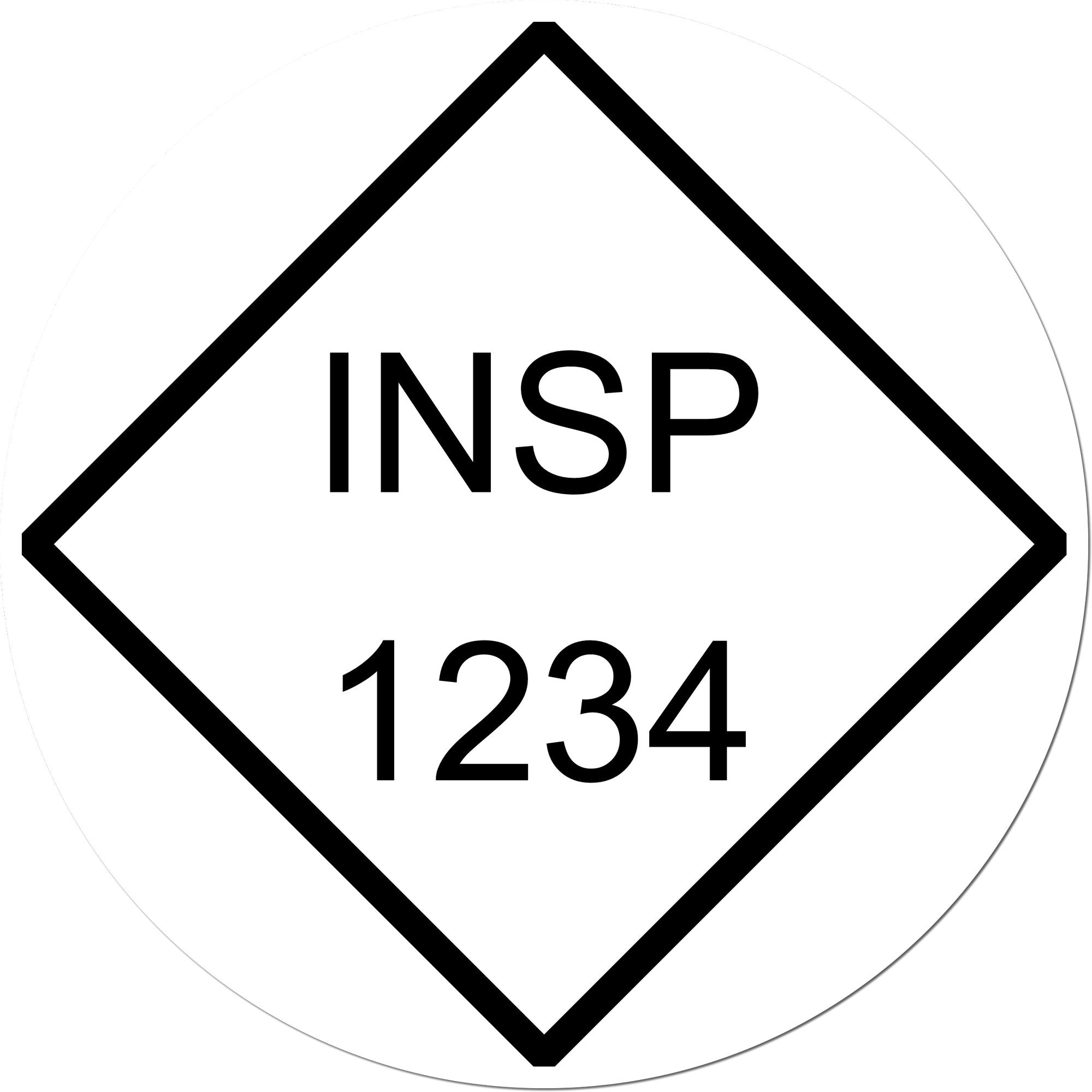 Standard Size Self-Inking Diamond Inspection Stamp 3/4 Diameter - Engineer Seal Stamps
