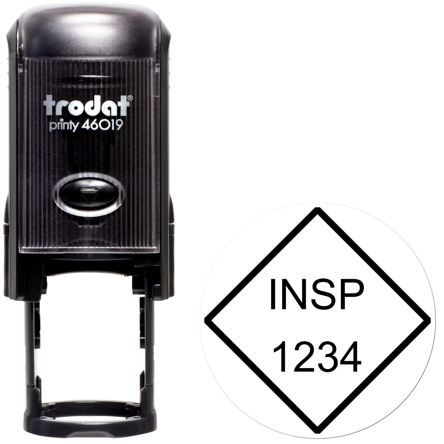 Standard Size Self-Inking Diamond Inspection Stamp 3/4 Diameter - Engineer Seal Stamps