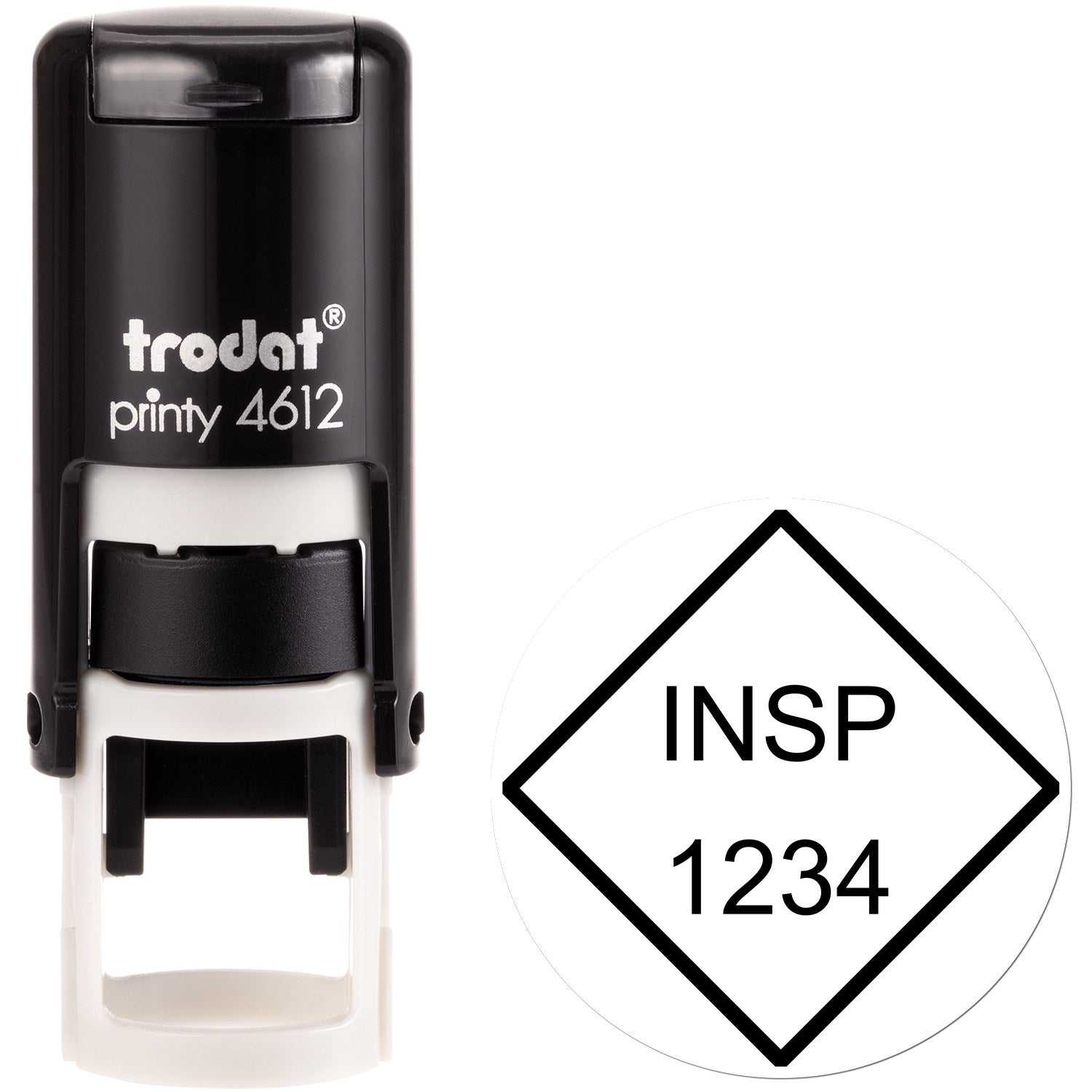 Extra Small Self-Inking Diamond Inspection Stamp 1/2 Diameter - Engineer Seal Stamps