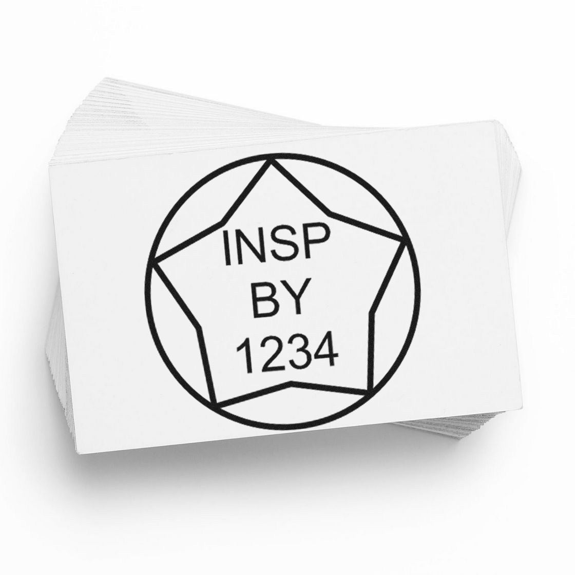 Large Self-Inking Star and Circle Inspection Seal Self-Inking Stamp 1 Inch Diameter - Engineer Seal Stamps