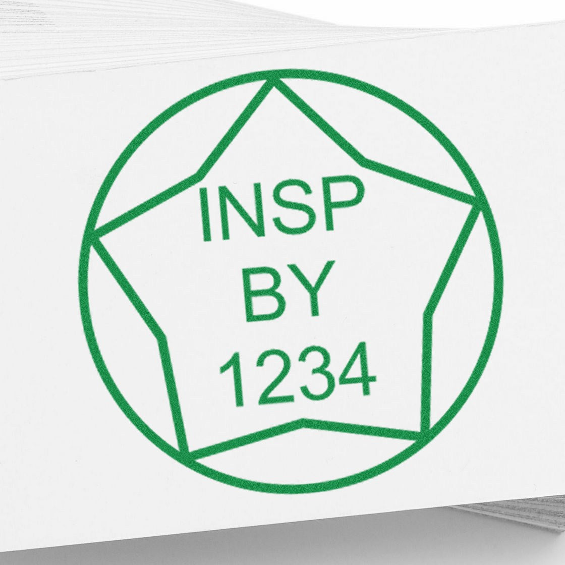 Large Self-Inking Star and Circle Inspection Seal Self-Inking Stamp 1 Inch Diameter - Engineer Seal Stamps