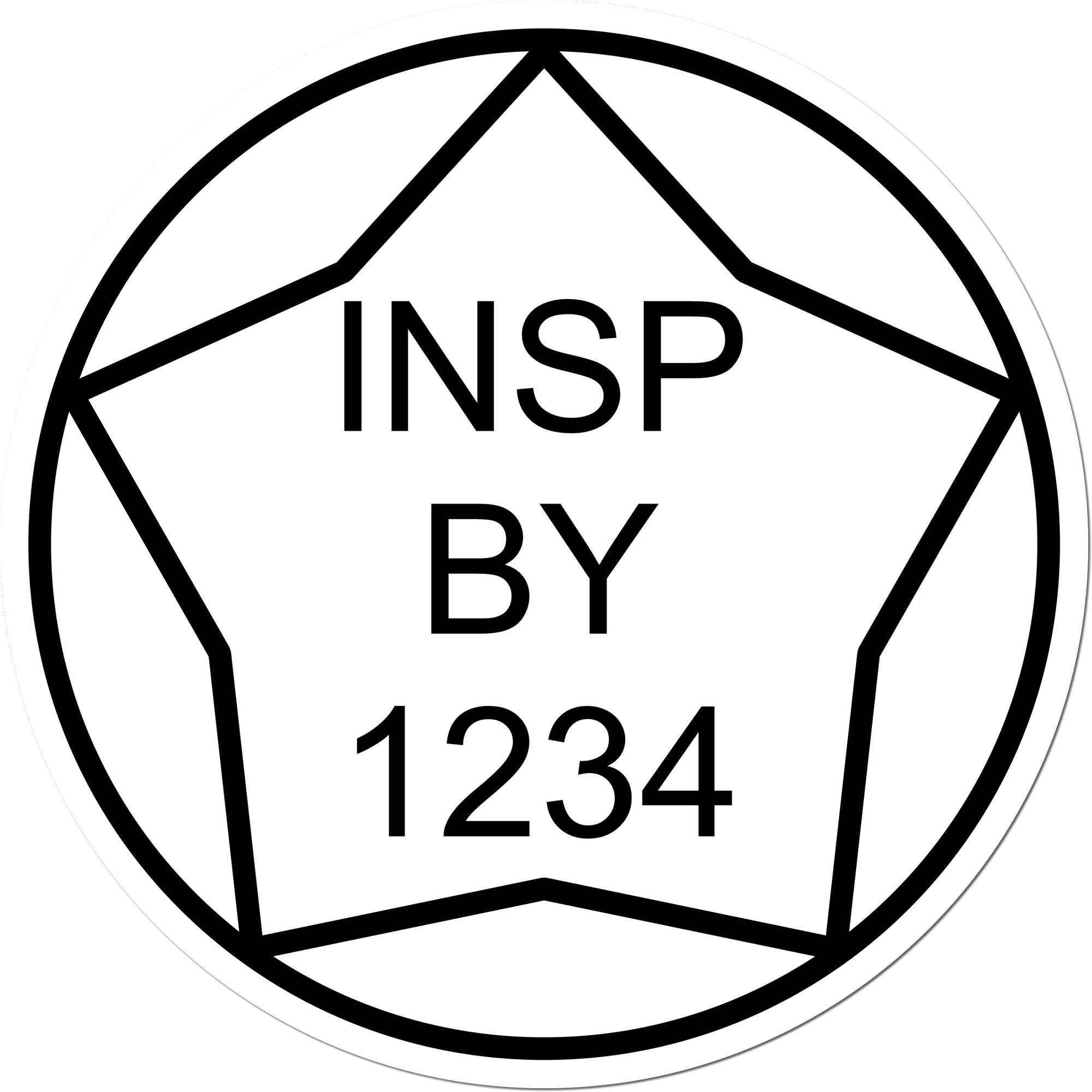 Large Self-Inking Star and Circle Inspection Seal Self-Inking Stamp 1 Inch Diameter - Engineer Seal Stamps