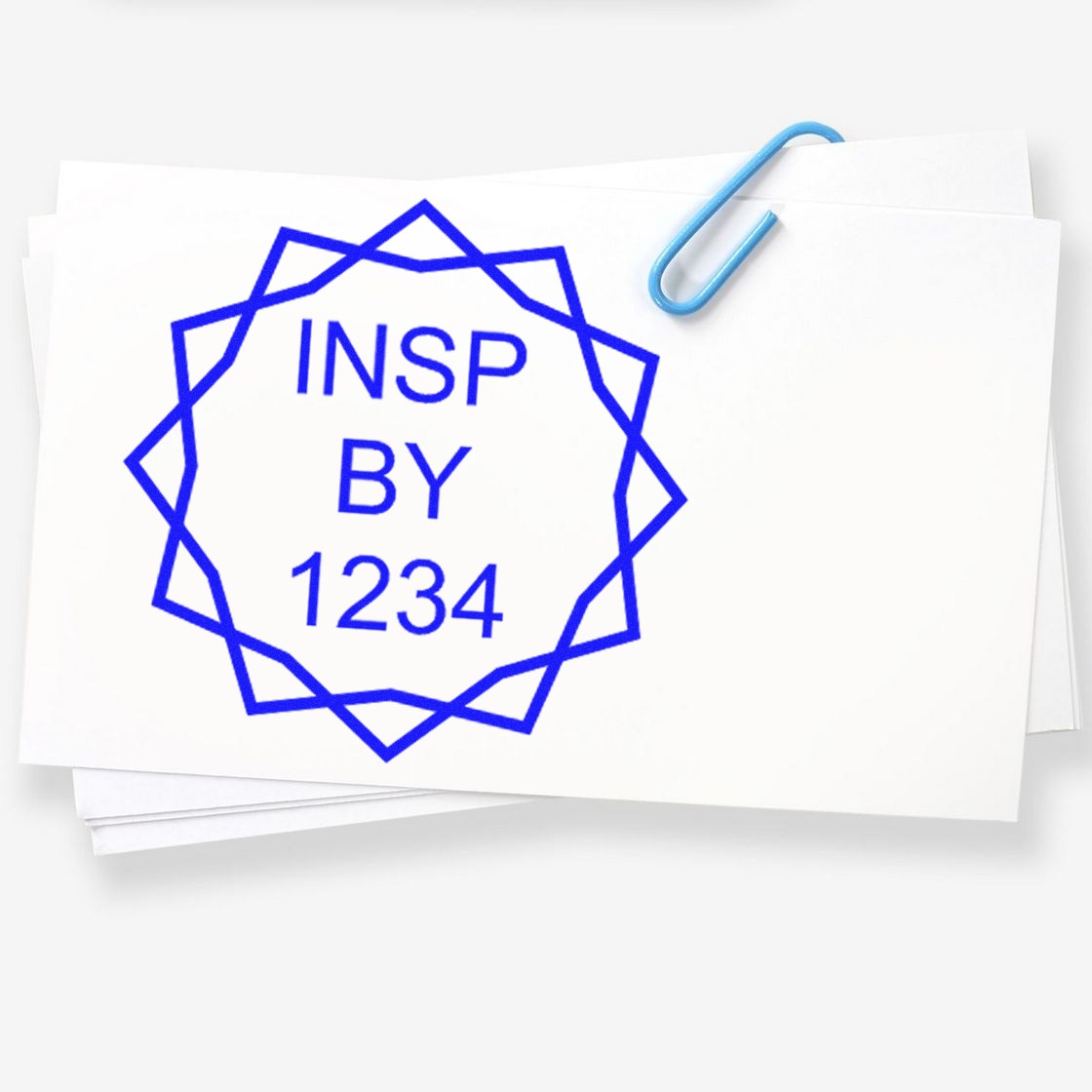 Extra Small Self-Inking Starburst Inspection Stamp 1/2 Diameter - Engineer Seal Stamps