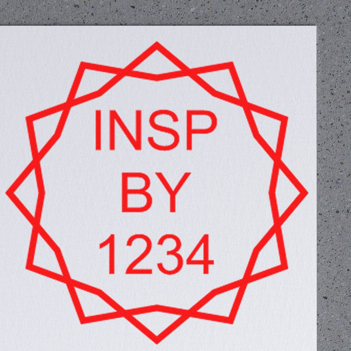 Extra Small Self-Inking Starburst Inspection Stamp 1/2 Diameter - Engineer Seal Stamps