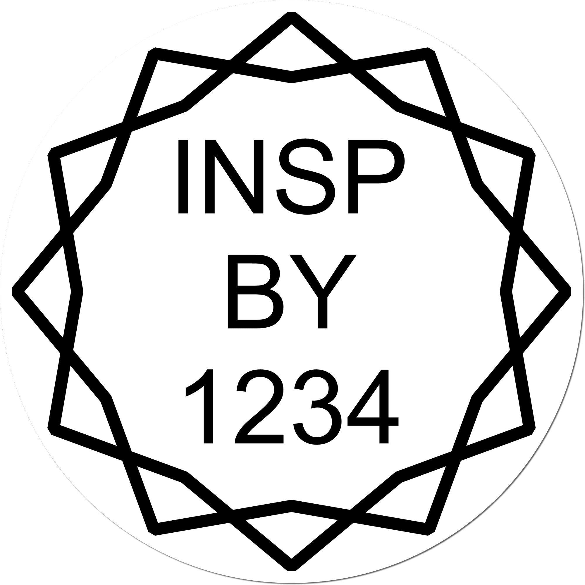 Large Self-Inking Starburst Inspection Self-Inking Stamp 1 Inch Diameter - Engineer Seal Stamps